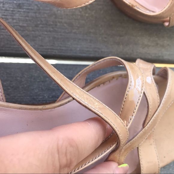 Stuart Weitzman Cross Front Strappy Patent Heels - Picture 7 of 8